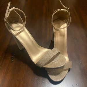Gold glittery heels